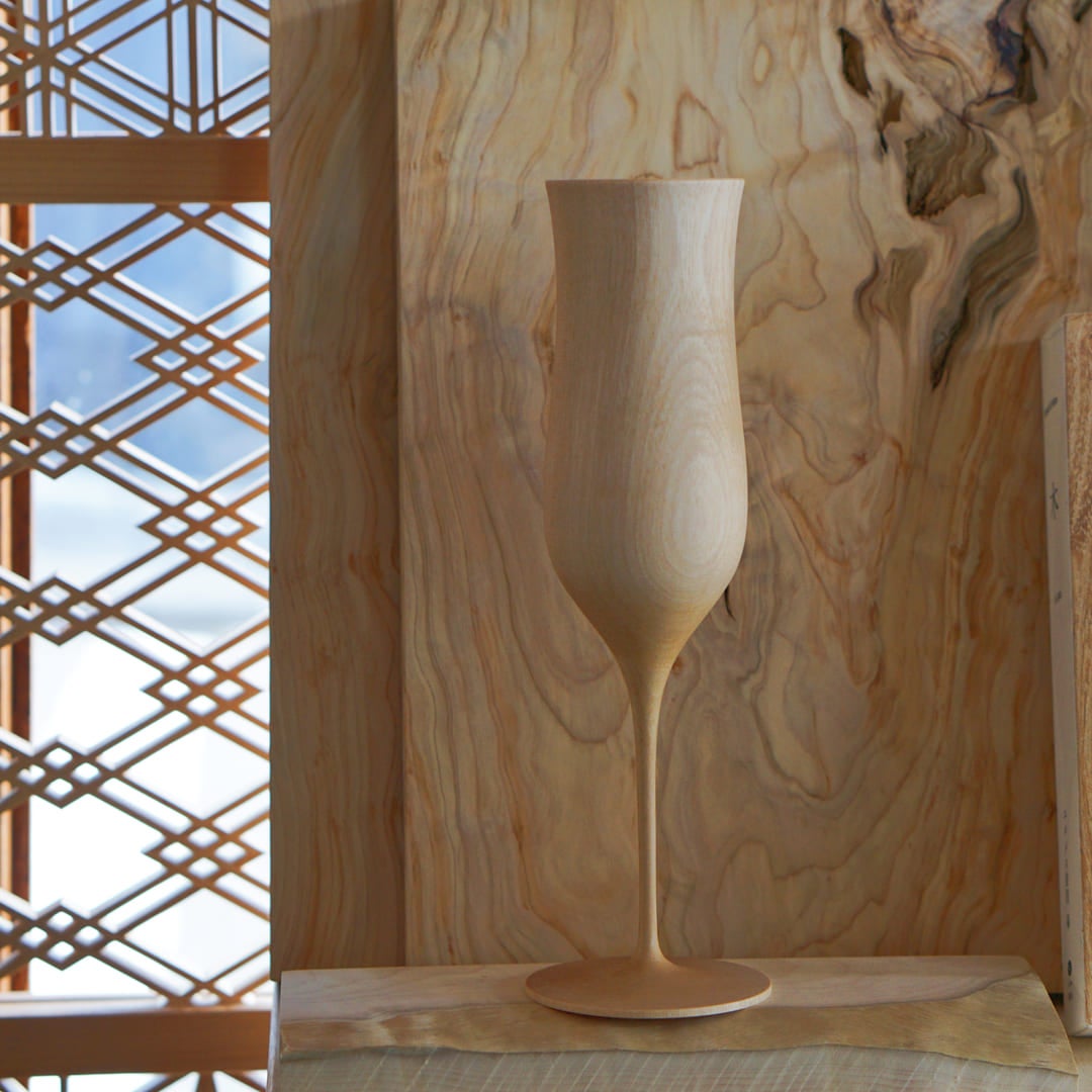 Thin Wooden Wine Glasses from Gato Mikio